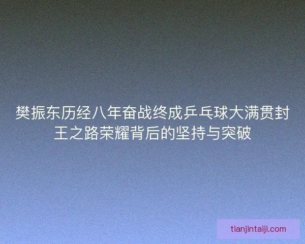 樊振东历经八年奋战终成乒乓球大满贯封王之路荣耀背后的坚持与突破 樊振东历经八年奋战终成乒乓球大满贯封王之路荣耀背后的坚持与突破